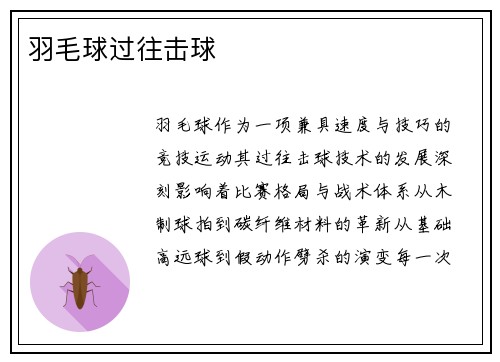羽毛球过往击球